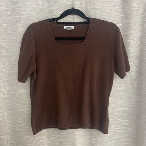 Vintage Cropped Sweater with Square Neckline